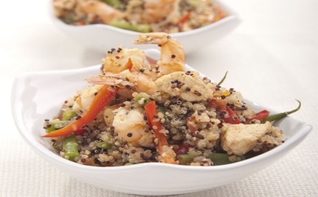Paella de quinua de colores